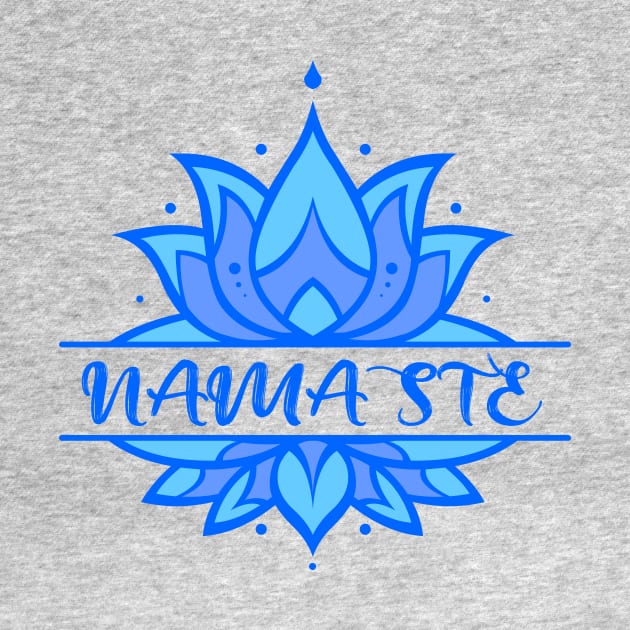 Namaste Yoga symbol - Blue Lotus by storyanswer